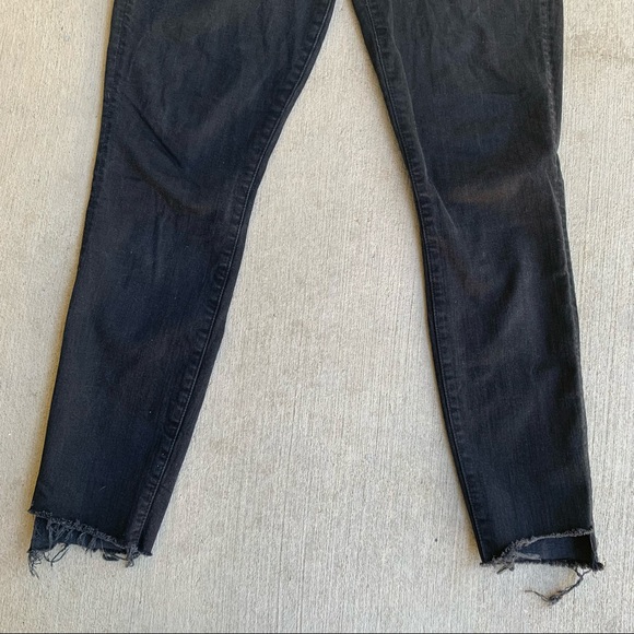 MOTHER Stunner Zip Ankle Step Fray Black Not Guilty Raw Hem High Rise Skinny - Picture 7 of 12